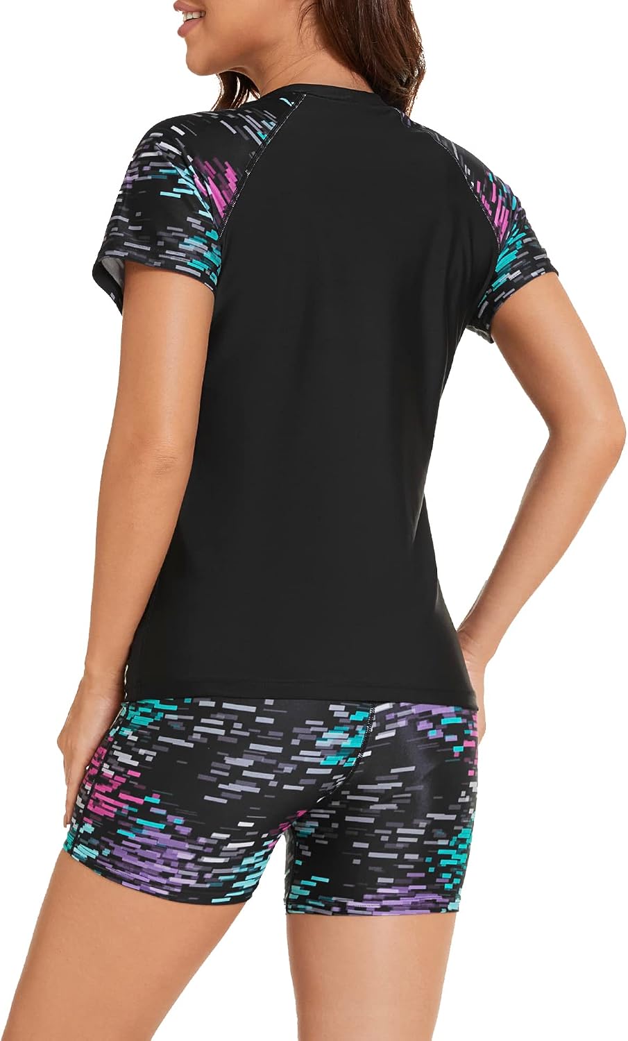 2 Piece Rash Guard Short Sleeve UPF 50+ Swim Shirt image 3